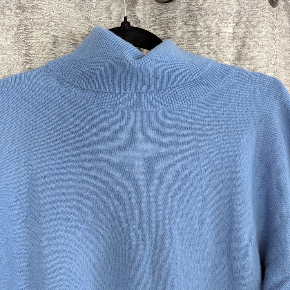 Nordstrom Cozy Blue Cashmere Turtleneck Sweater